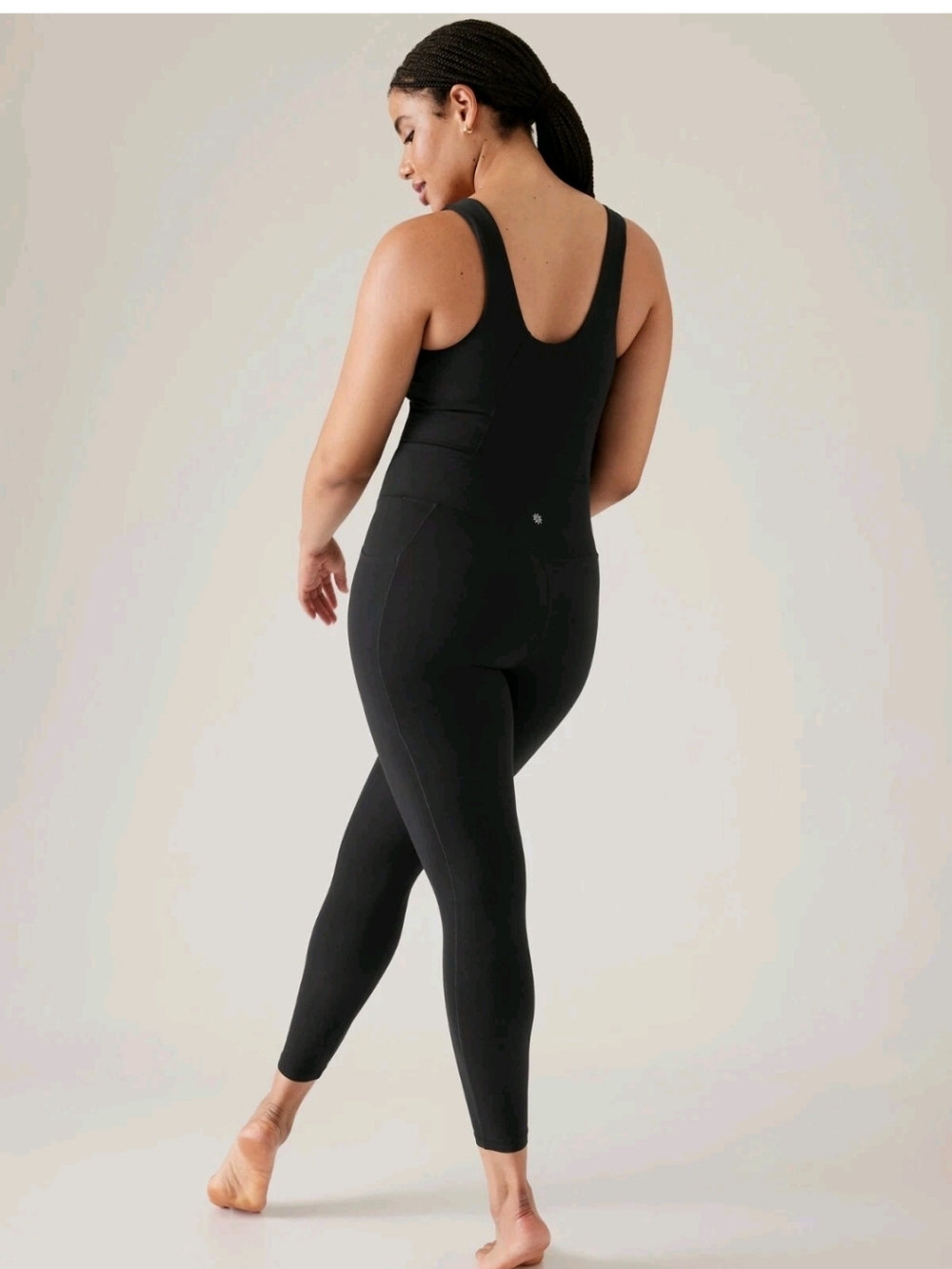 Athleta Salutation Black Sleeveless Athletic Jumpsuit Size L - Picture 10 of 11
